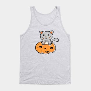 Cat in a Pumpkin Tank Top